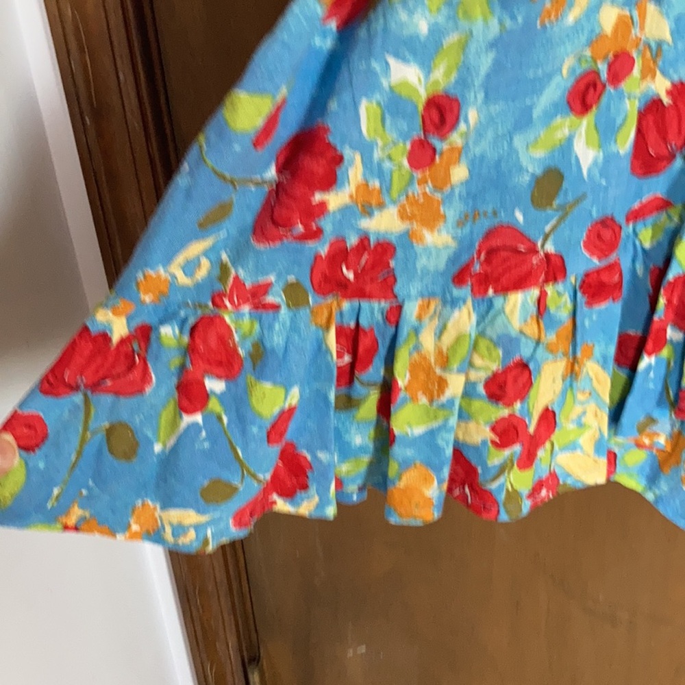 LC Lauren Conrad floral print faux wrap dress w elastic boho western XXL - Picture 9 of 15